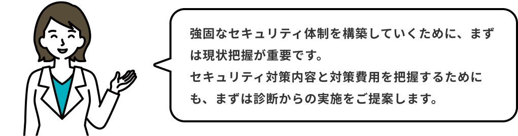 1.診断フェーズ 2.対策フェーズ 3.運用フェーズ